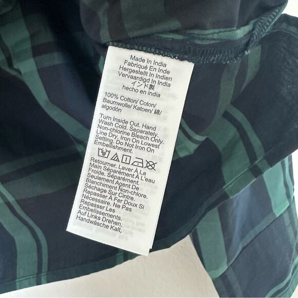 J. Crew Blouse Womens Small Tartan Top Jeweled Buttons Holiday Preppy Academia - Picture 3 of 5